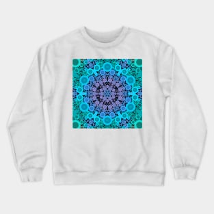 Dot Mandala Flower Blue Green and Purple Crewneck Sweatshirt